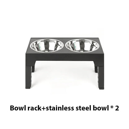 Elevated Dog Feeder Dogs Bowls Adjustable Raised Stand with Double Stainless Steel Food Water Bowls for Small Medium Large Dogs