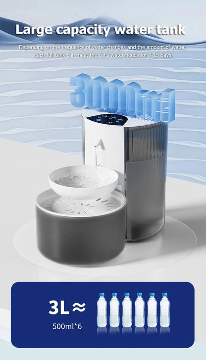 Pure-Flow 3L – Smart Filtration Fountain with Waste Separation