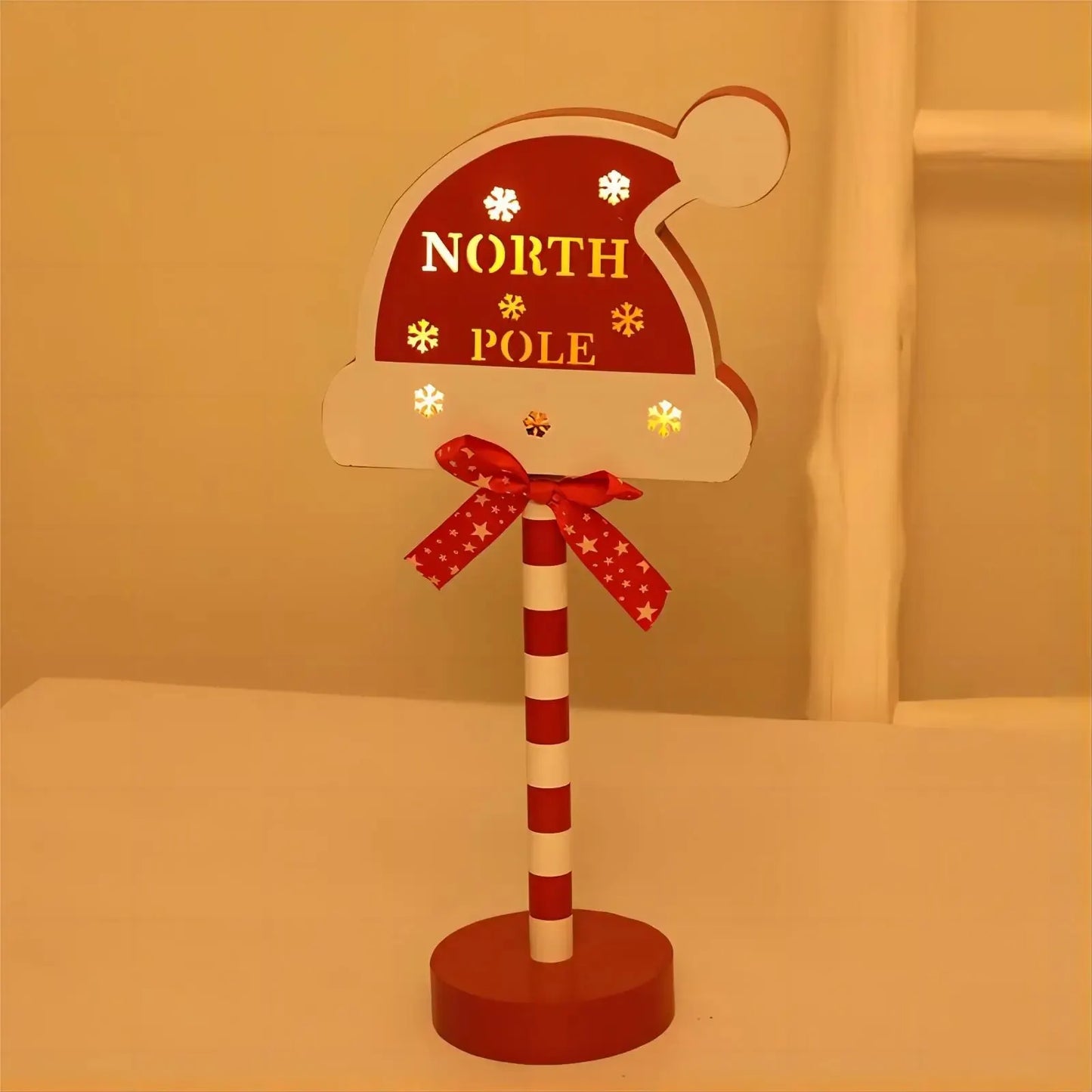 Christmas Stop Here Decor Santa Stop Here Tree Topper Desk Lamp LED Santa Stop Here Tree Topper Window Decorative Lights