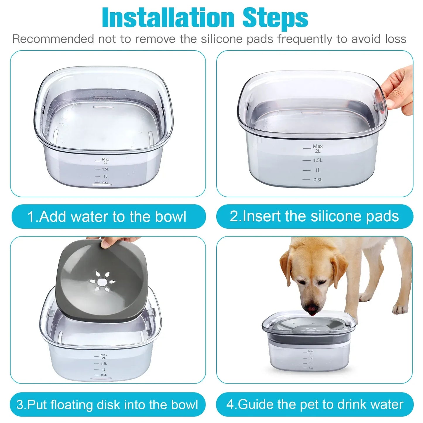 No-Spill Dog Water Bowl - 3L