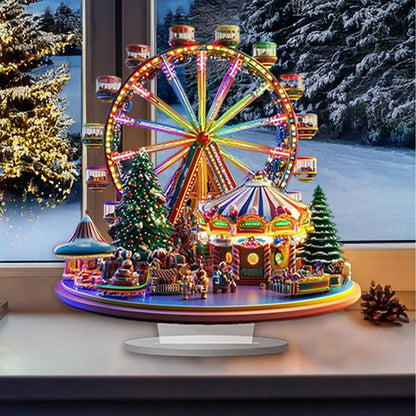 2D Acrylic Christmas Ferris Wheel Ornament Ferris Wheel Display Board Christmas Holiday Decoration Xmas Navidad Party Supplies