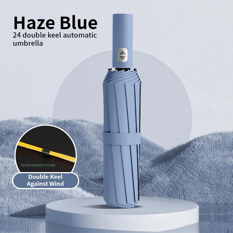 24 Bone Windproof anti-UV Fully Automatic Large Umbrella 3 Folding