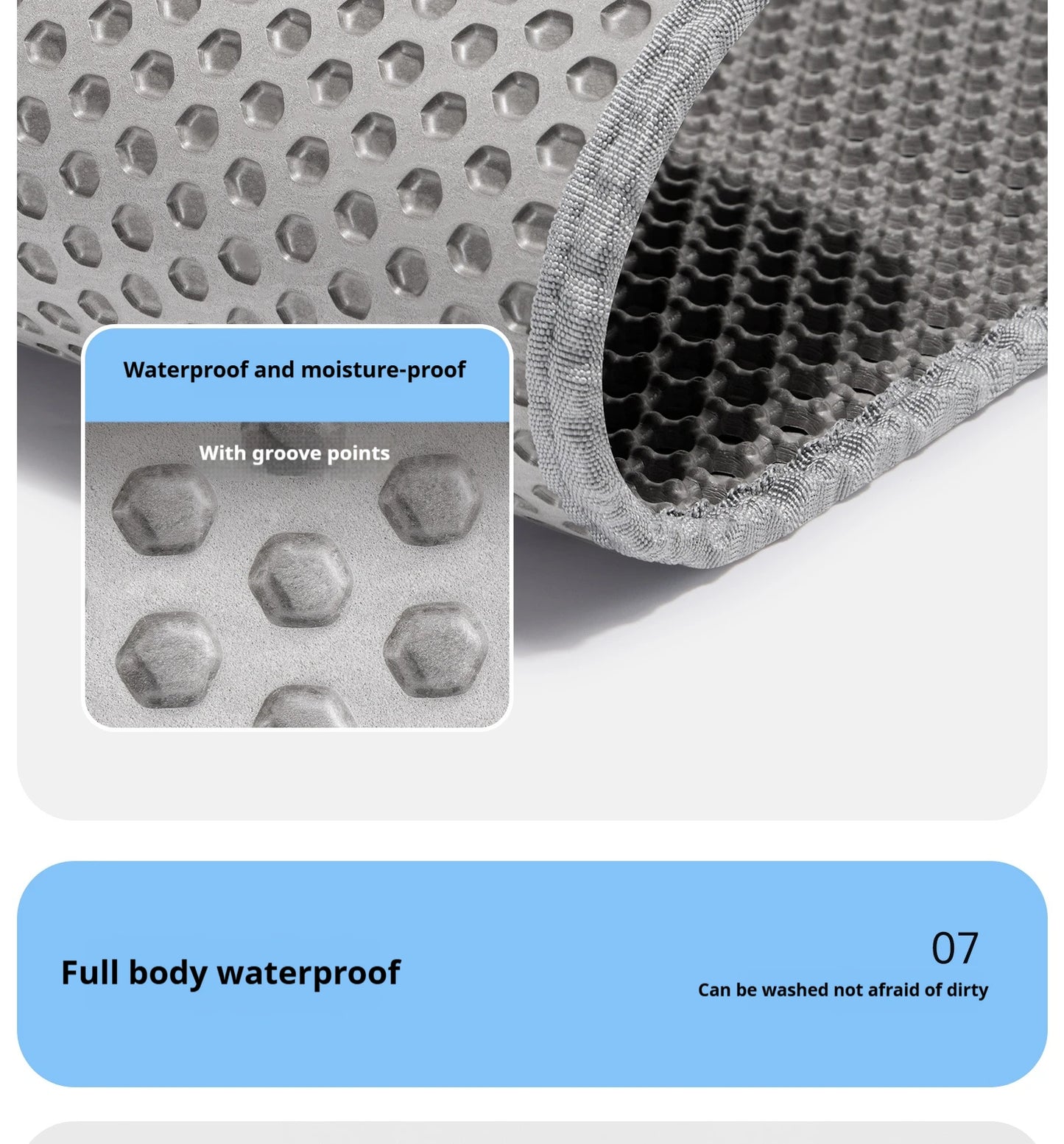 XL Clean-Step Mat – 60cm x 90cm Waterproof Double-Layer Litter Trapper