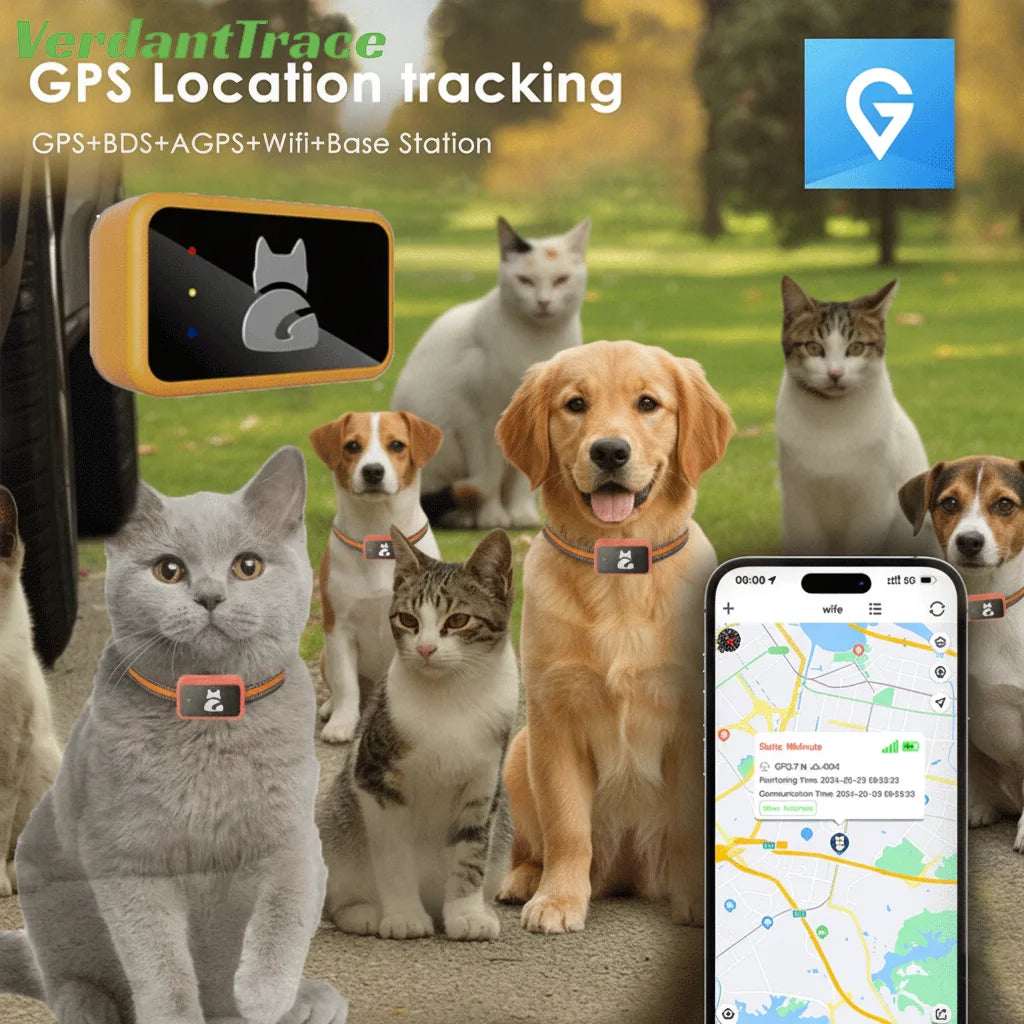 Verdant Trace 4G Small Pet GPS Tracker Collar