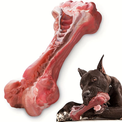 Indestructible Dog Chew Toy for Aggressive Chewers - Durable, Non-Toxic Natural Rubber Bone Shape for Teeth Cleaning