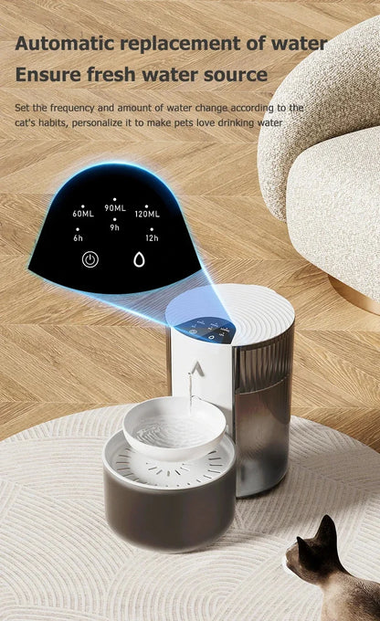 Pure-Flow 3L – Smart Filtration Fountain with Waste Separation