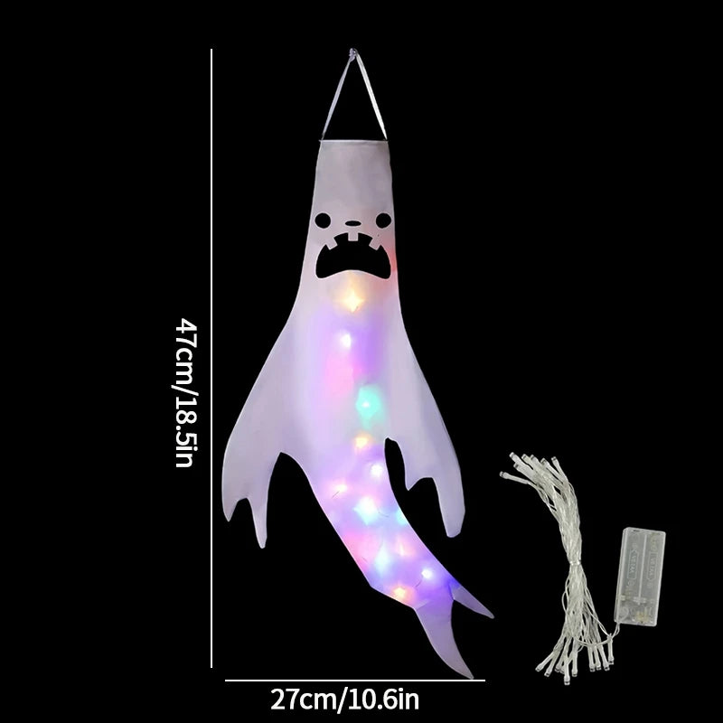 Ghost Lantern Halloween Decoration Hanging Flag Halloween Ghost Windsock Outdoor Pendants The Day of Dead Party Decor