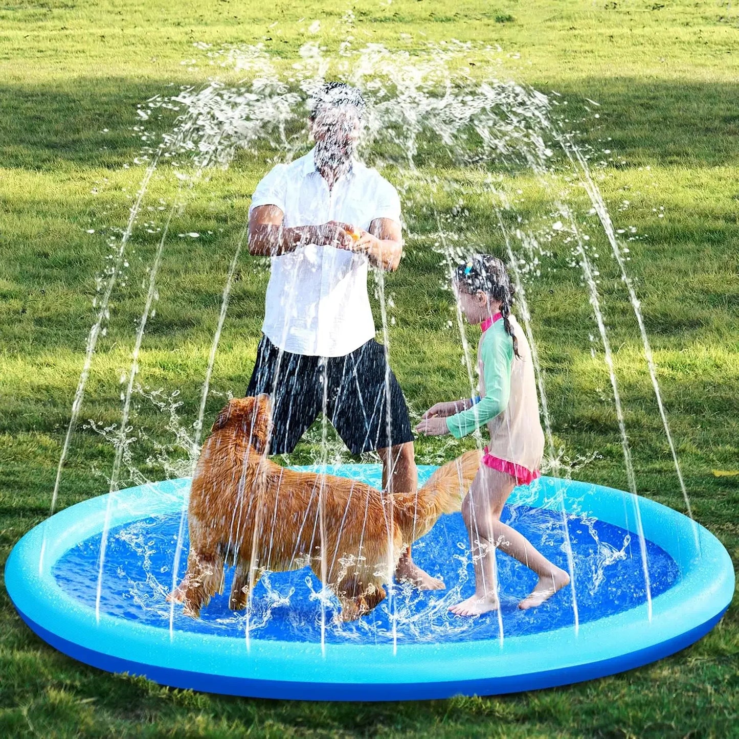 Inflatable Sprinkler Pad for Dogs – Outdoor Splash Pool & Cooling Water Play Mat (100/150/200cm)