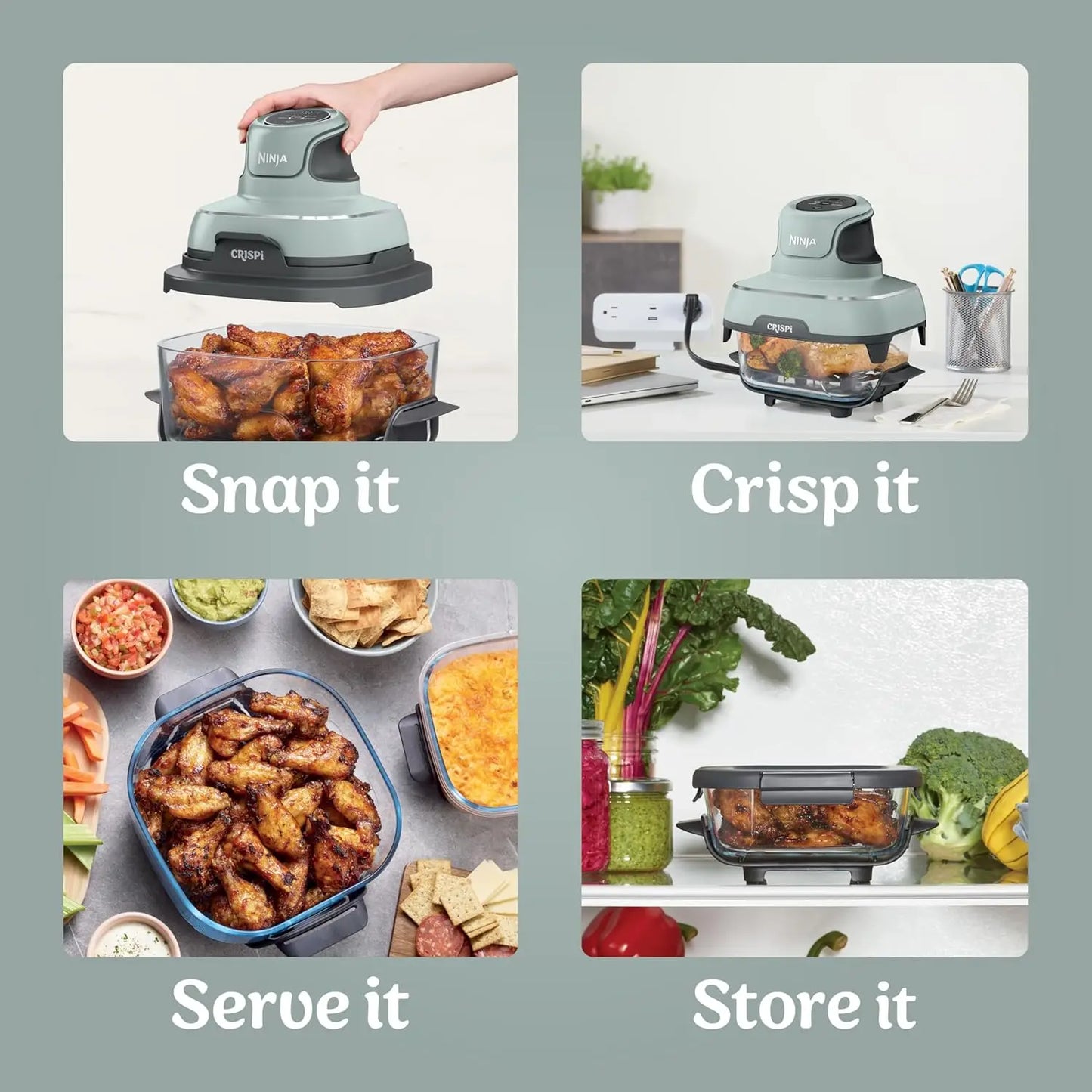 Ninja Crispi Air Fryer, Microwave, Freezer & Dishwasher Safe