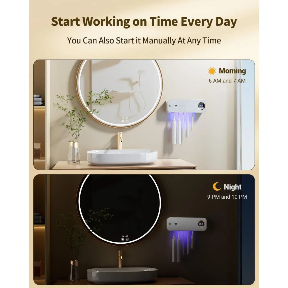 Toothbrush Holder with Auto-Drying,