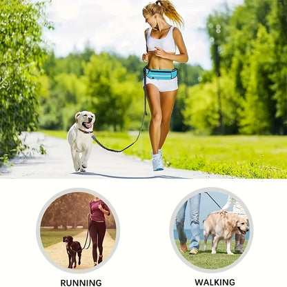 Hands-Free Dog Leash with Integrated Zipper Waist Pack
