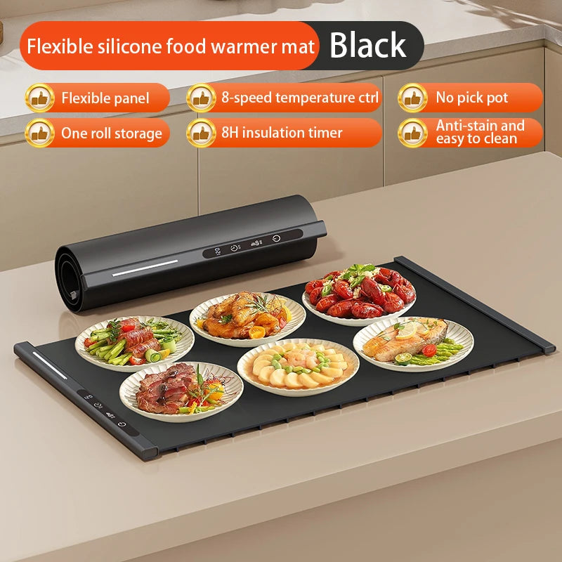 Flexible Silicone Food Warmer Mat Foldable Food Warming Tray Electric