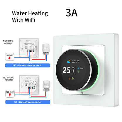 Tuya WiFi Smart Knob Thermostat Temperature Controller For Water Gas Boiler Electric Heating Works With Alexa Google Home