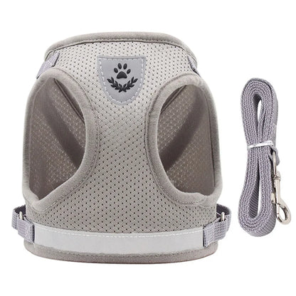 Reflective Escape-Proof Cat & Puppy Harness Set – Soft Mesh Vest