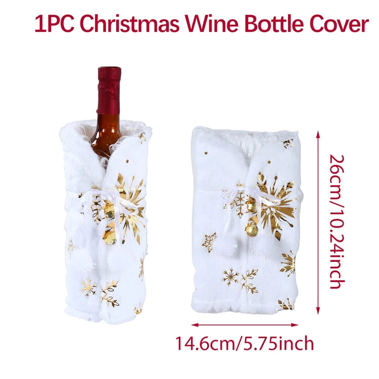 Christmas Wine Bottle Cover Merry Christmas Decorations For Home