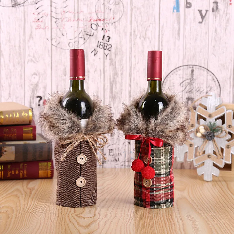 Christmas Wine Bottle Cover Merry Christmas Decorations For Home