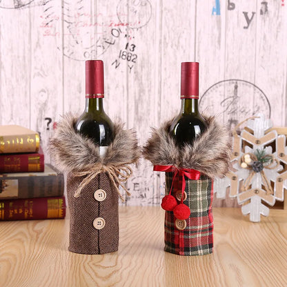 Christmas Wine Bottle Cover Merry Christmas Decorations For Home