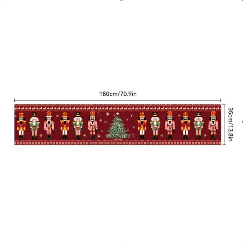 Christmas Nutcracker Red polyester Table Runner