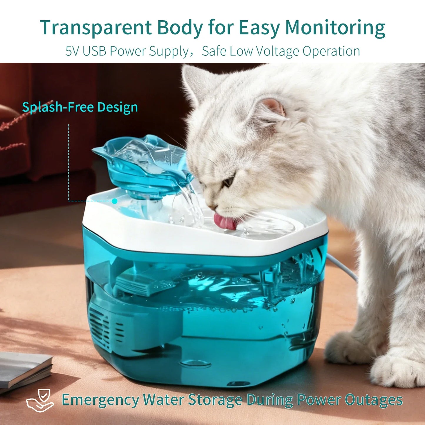 Stream-Flow 1.2L – Balanced Capacity USB Pet Fountain