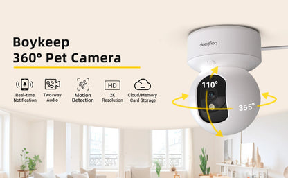 Smart-Sight 2K WiFi Camera – 360° Surveillance & Night Vision Monitor