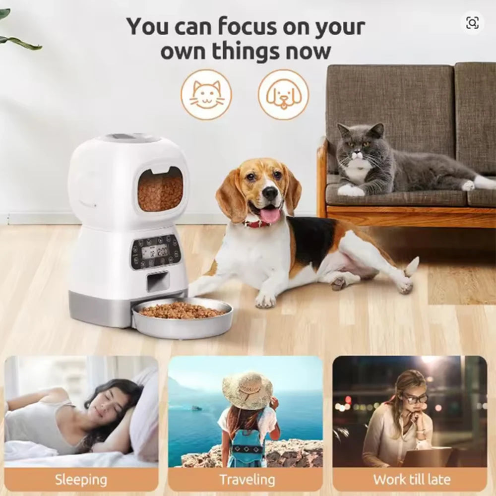Smart-Swirl 3.5L – WiFi Feeder with Voice Dictation & Slow-Feed Tech