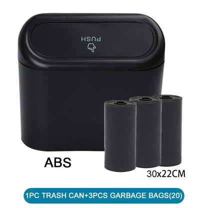 1PC Leak-Proof Small Car Trash Can with Lid Mini Garbage