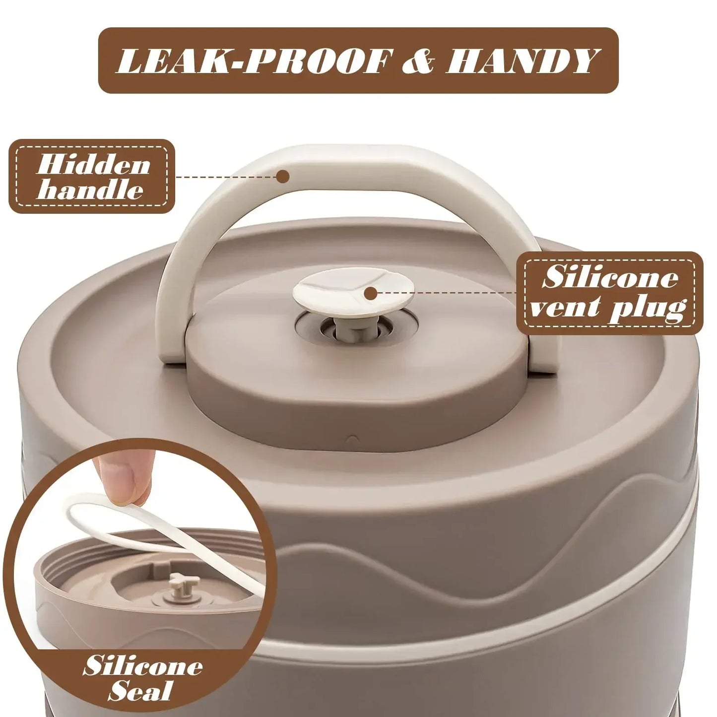 Insulated Lunch Box, Portable 3 Separate Stackable Microwave