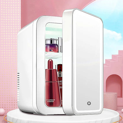 4L Mini Makeup Fridge WIth LED Light Mirror