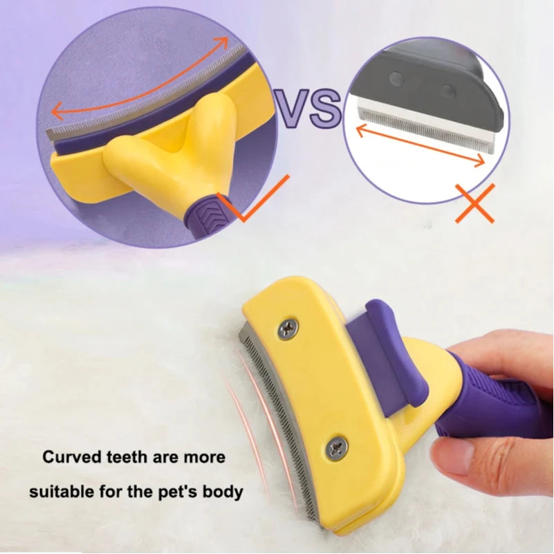 Professional Dual-Action Pet Grooming & De-Knotting Brush