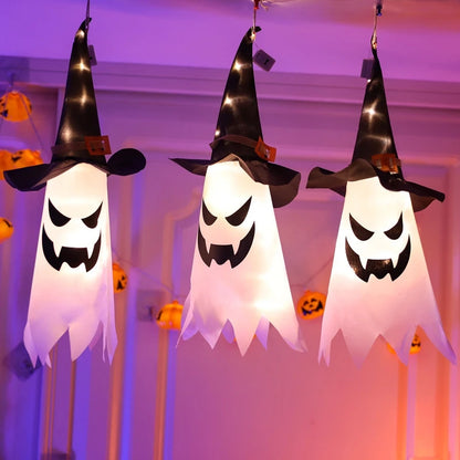 Ghost Lantern Halloween Decoration Hanging Flag Halloween Ghost Windsock Outdoor Pendants The Day of Dead Party Decor