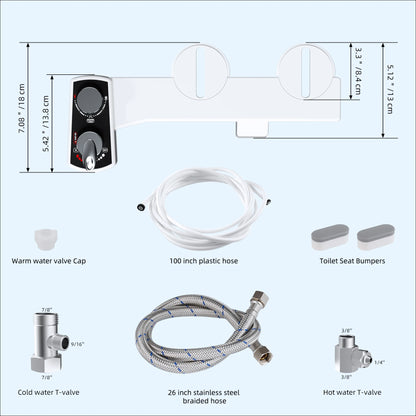 Bidet Attachment for Toilet, Hot and Cold Water Spray