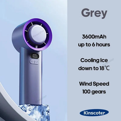 Portable Handheld Turbo Fan 100 Wind Speeds Adjustable Mini Personal Fan