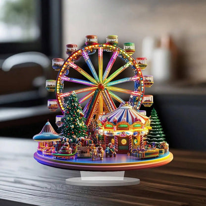 2D Acrylic Christmas Ferris Wheel Ornament Ferris Wheel Display Board Christmas Holiday Decoration Xmas Navidad Party Supplies