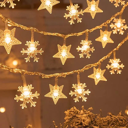 1.5-10meters 2025 Christmas String Lights Star Snowflake LED Light
