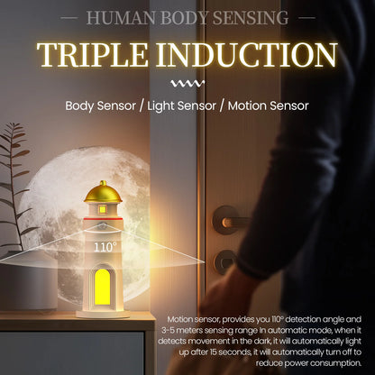 Romantic Moon Projection Night Lamp with Motion Sensor Lights LED