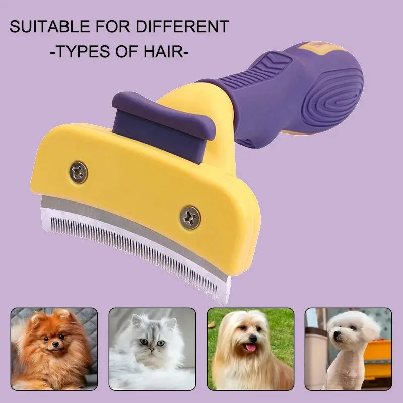 Professional Dual-Action Pet Grooming & De-Knotting Brush
