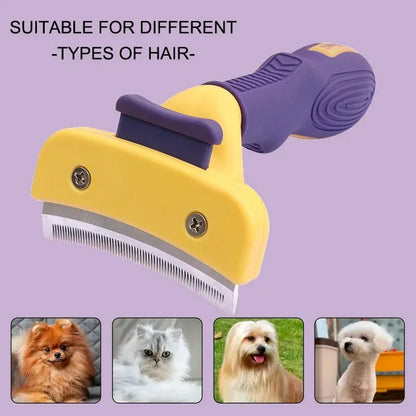 Professional Dual-Action Pet Grooming & De-Knotting Brush