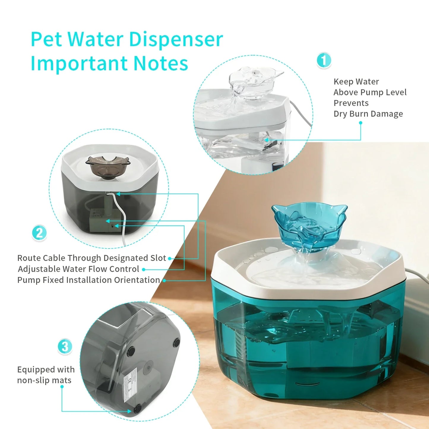 Stream-Flow 1.2L – Balanced Capacity USB Pet Fountain