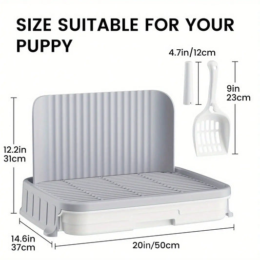 Indoor Dog Potty Tray with Protection Wall