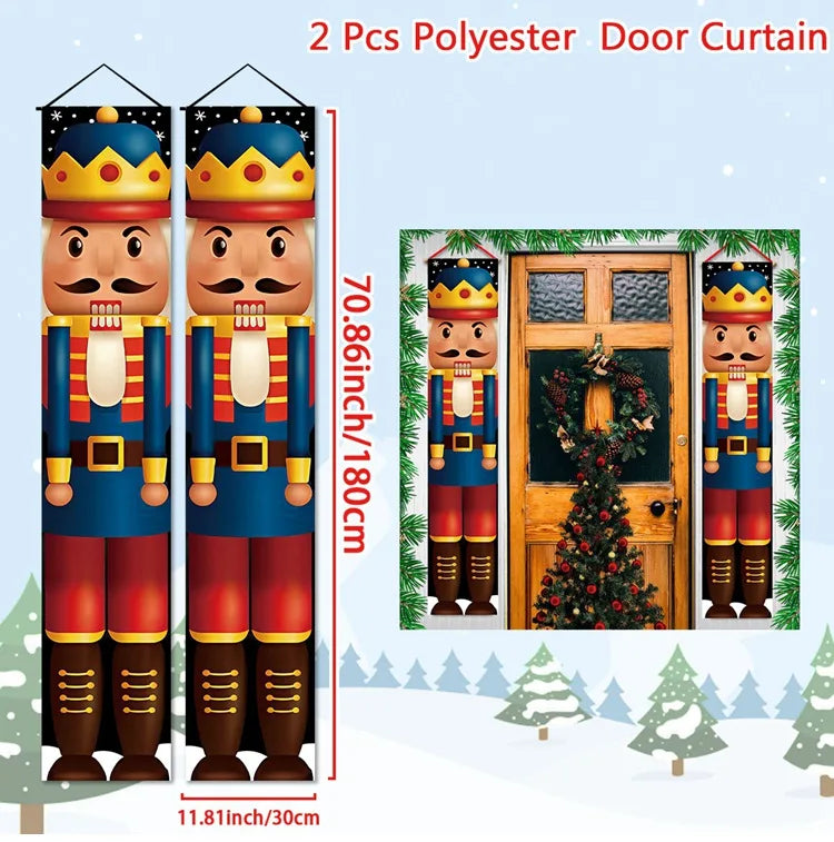 Christmas Hanging Door Banner Merry Christmas Decoration for Home