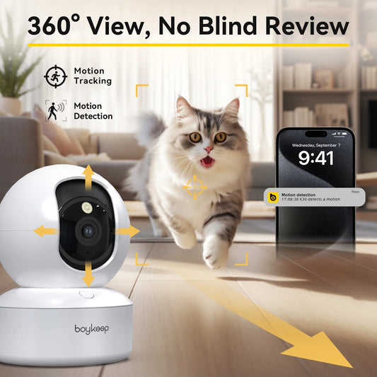 Smart-Sight 2K WiFi Camera – 360° Surveillance & Night Vision Monitor