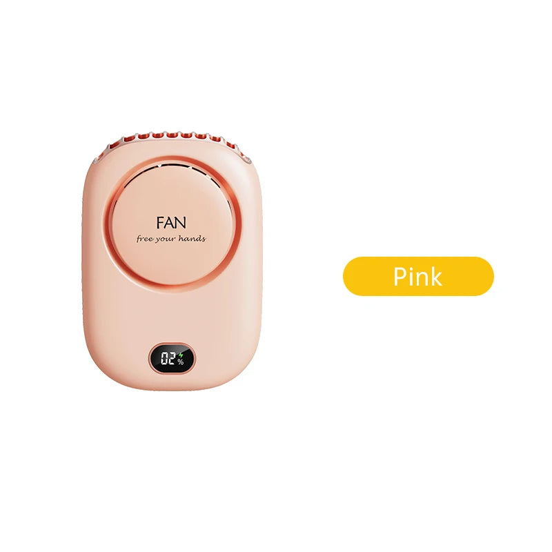 Portable Hanging Neck Fan Mini Fans with Adjustable Lanyard Bladeless USB Rechargeable