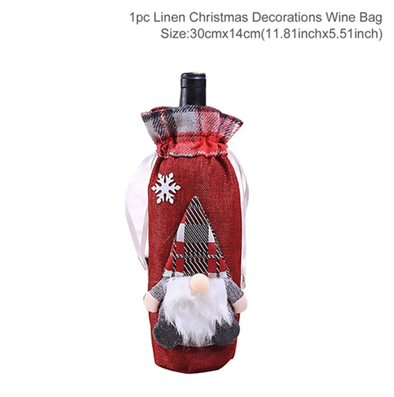 Christmas Wine Bottle Cover Merry Christmas Decorations For Home