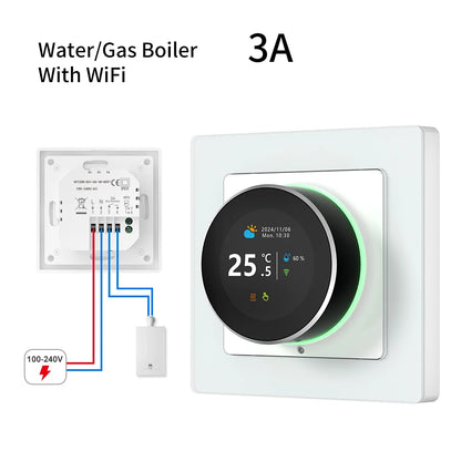 Tuya WiFi Smart Knob Thermostat Temperature Controller For Water Gas Boiler Electric Heating Works With Alexa Google Home
