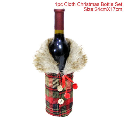 Christmas Wine Bottle Cover Merry Christmas Decorations For Home
