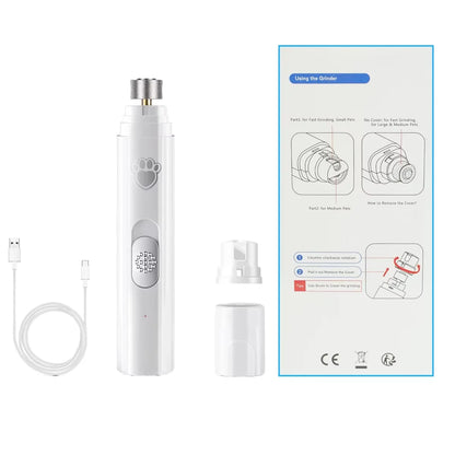 Electric Dog Nail Grinder Pet Nail Clipper USB Rechargeable Pet Nail Trimmers Painless with Polisher Wheel for Small/Large Pets
