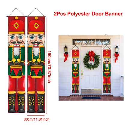 Christmas Hanging Door Banner Merry Christmas Decoration for Home