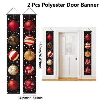 Christmas Hanging Door Banner Merry Christmas Decoration for Home