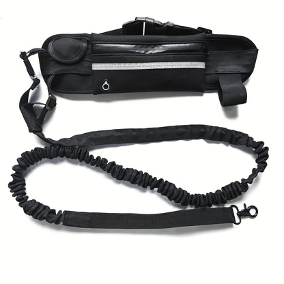 Hands-Free Dog Leash with Integrated Zipper Waist Pack