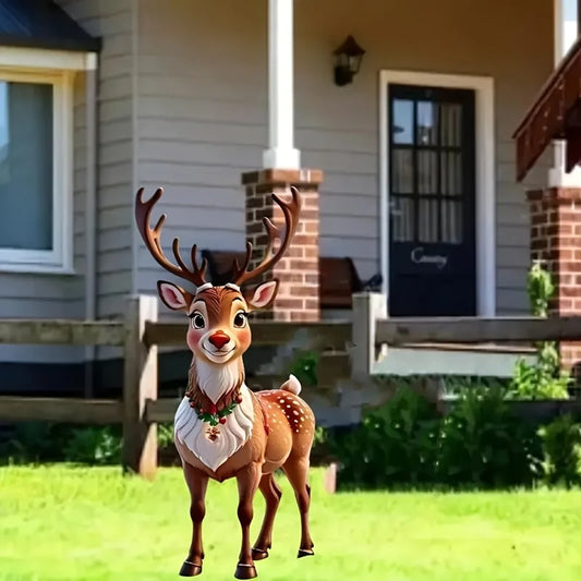 1/2Pcs 2D Flat Acrylic Garden Stake Milu Deer Outdoor Garden Decoration